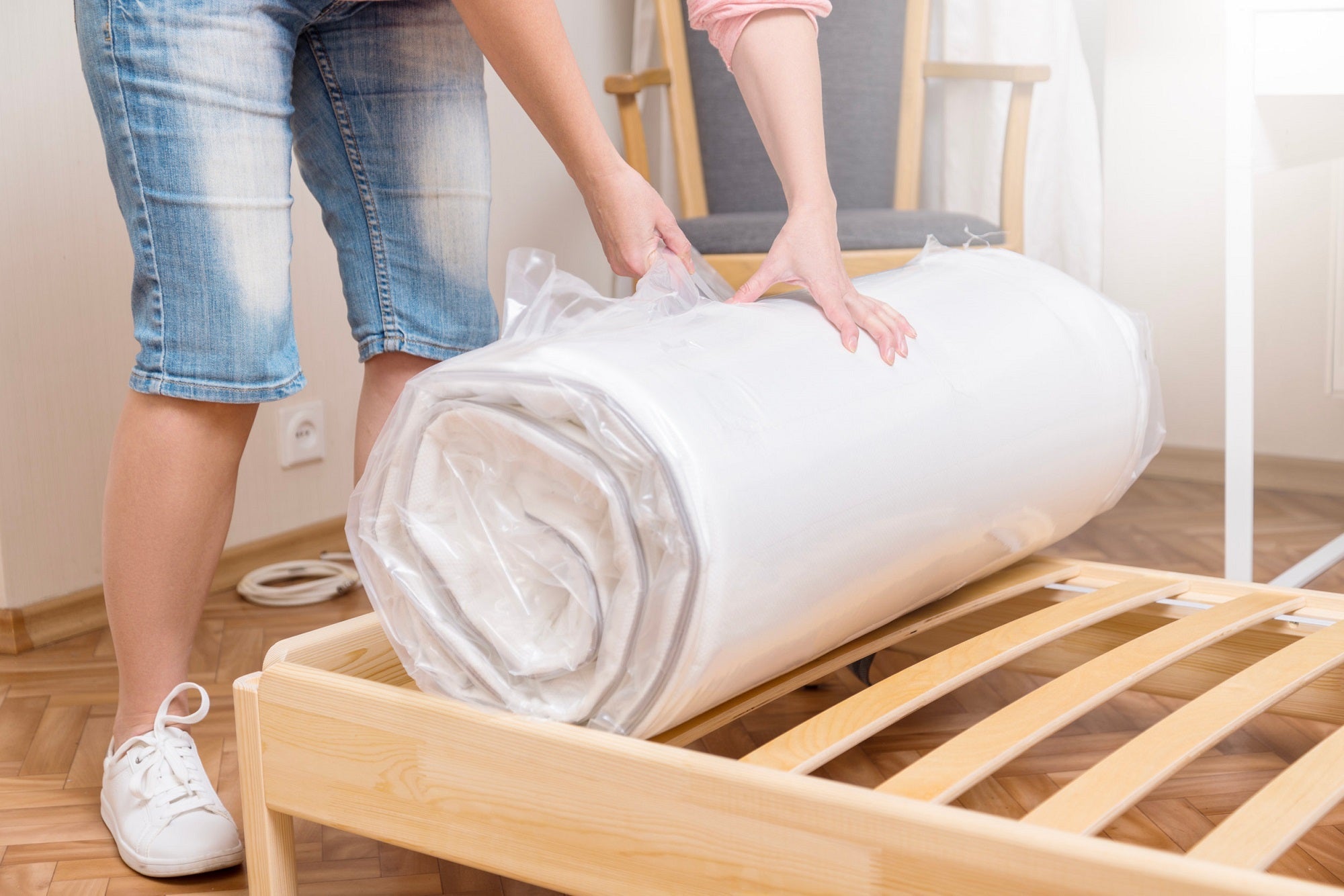 unboxing a latex mattress